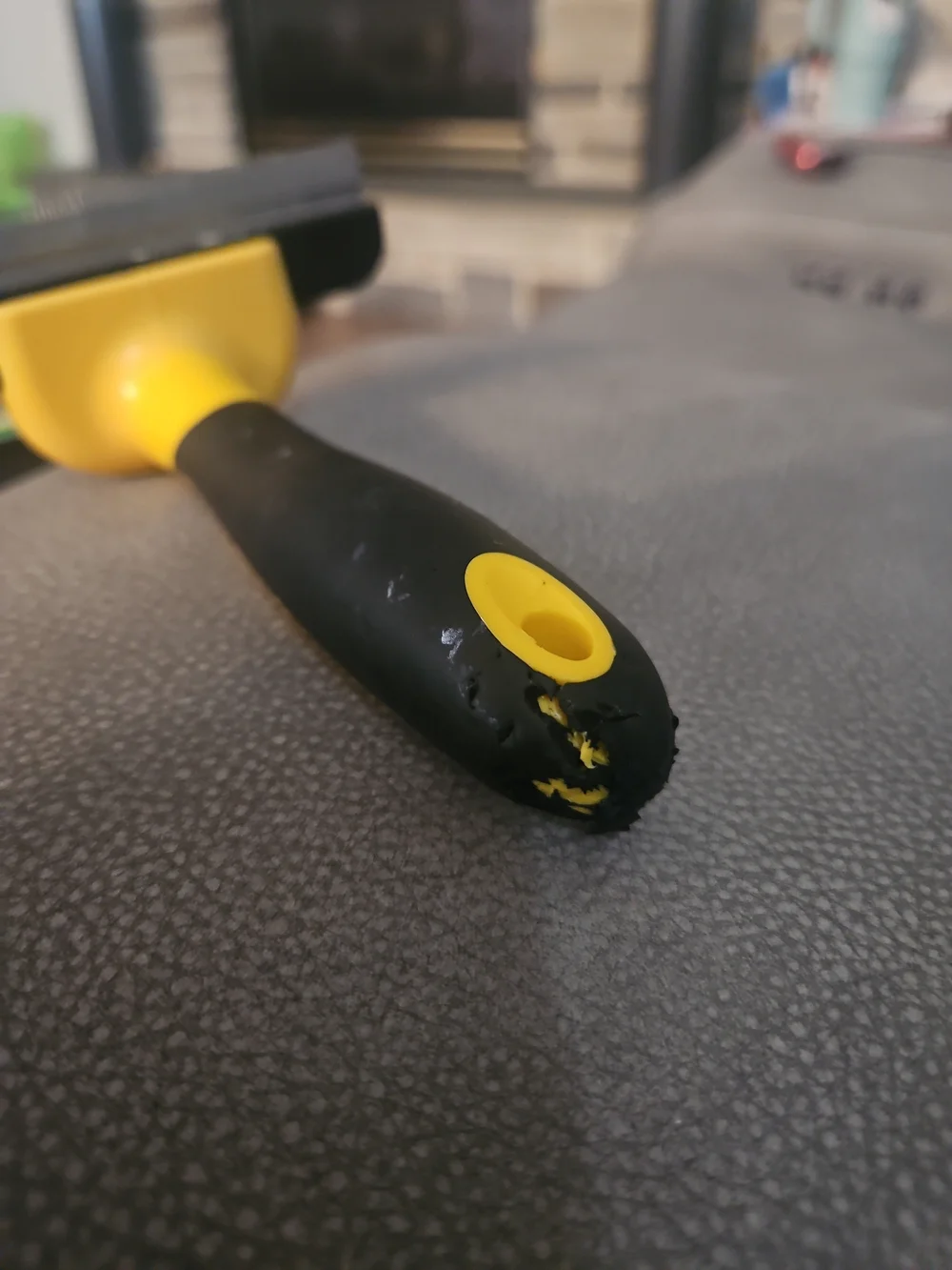 Yellow Pet Deshedding Brush - Comfortable Grip